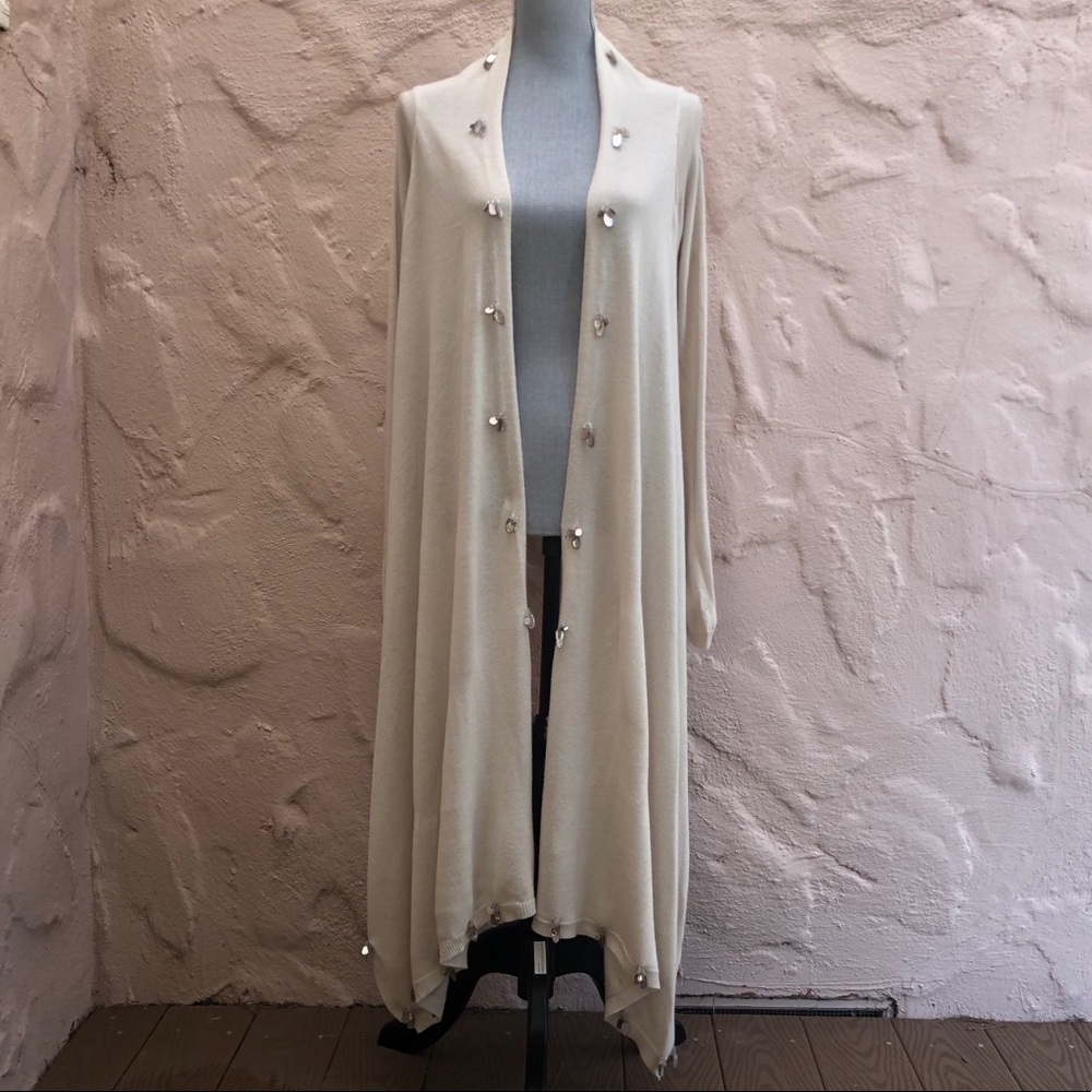 BCBG Maxazria long cardigan with jewels